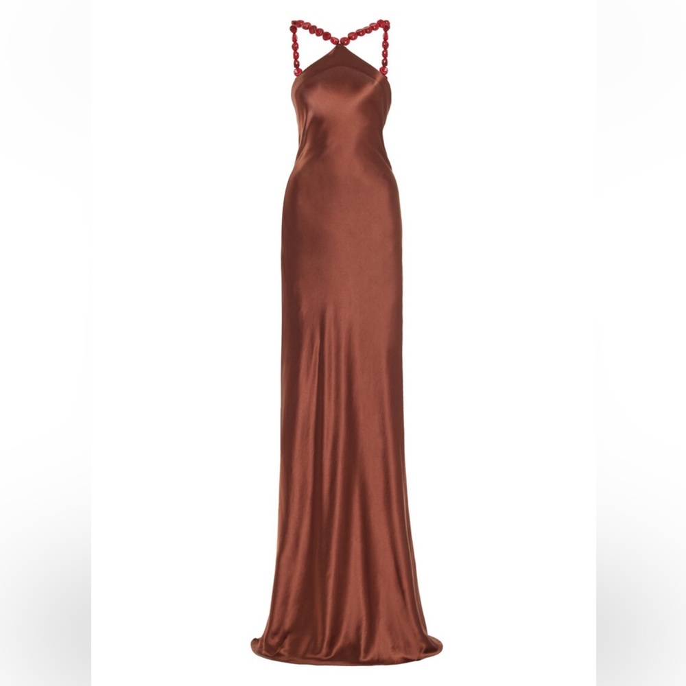 STAUD BROWN CANDENCE DRESS IN 00. ONLY WORN ONCE IN PERFECT CONDITION